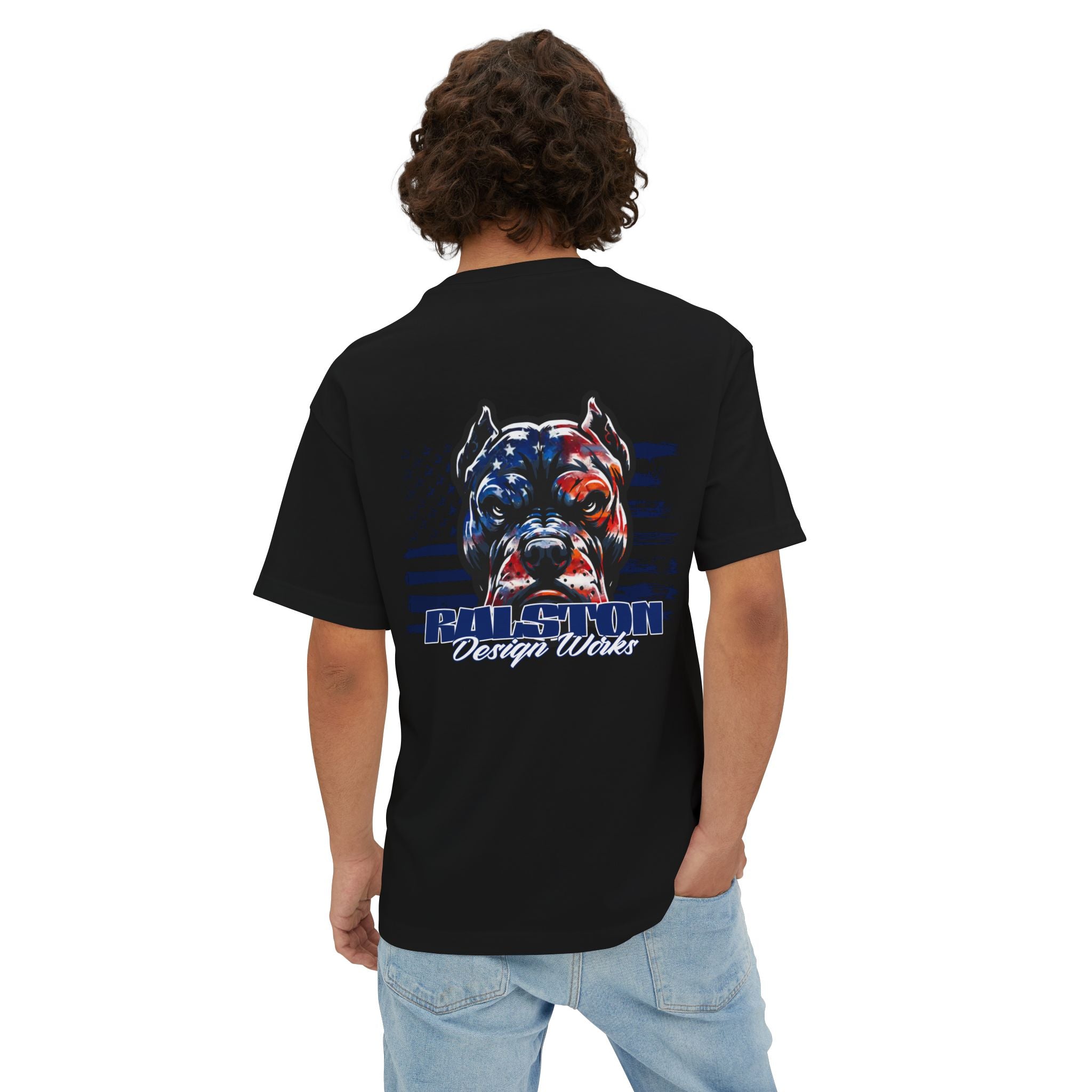 Ralston Design Works Graphic Tee — "Pitbull Patriot" Oversized Boxy T‑Shirt