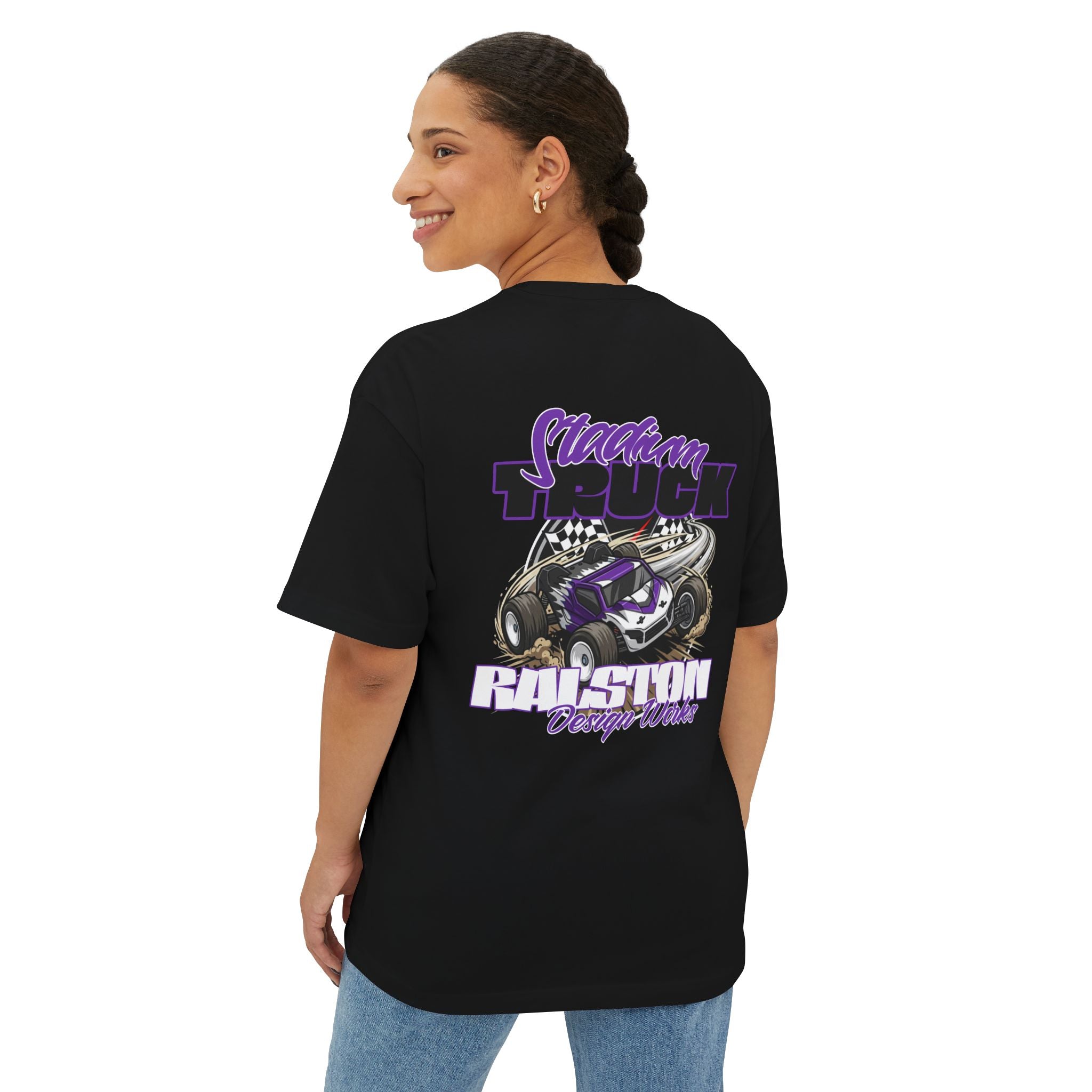 RC Racing Car Graphic Tee — "RC Stadium Truck" Oversized Boxy T‑Shirt