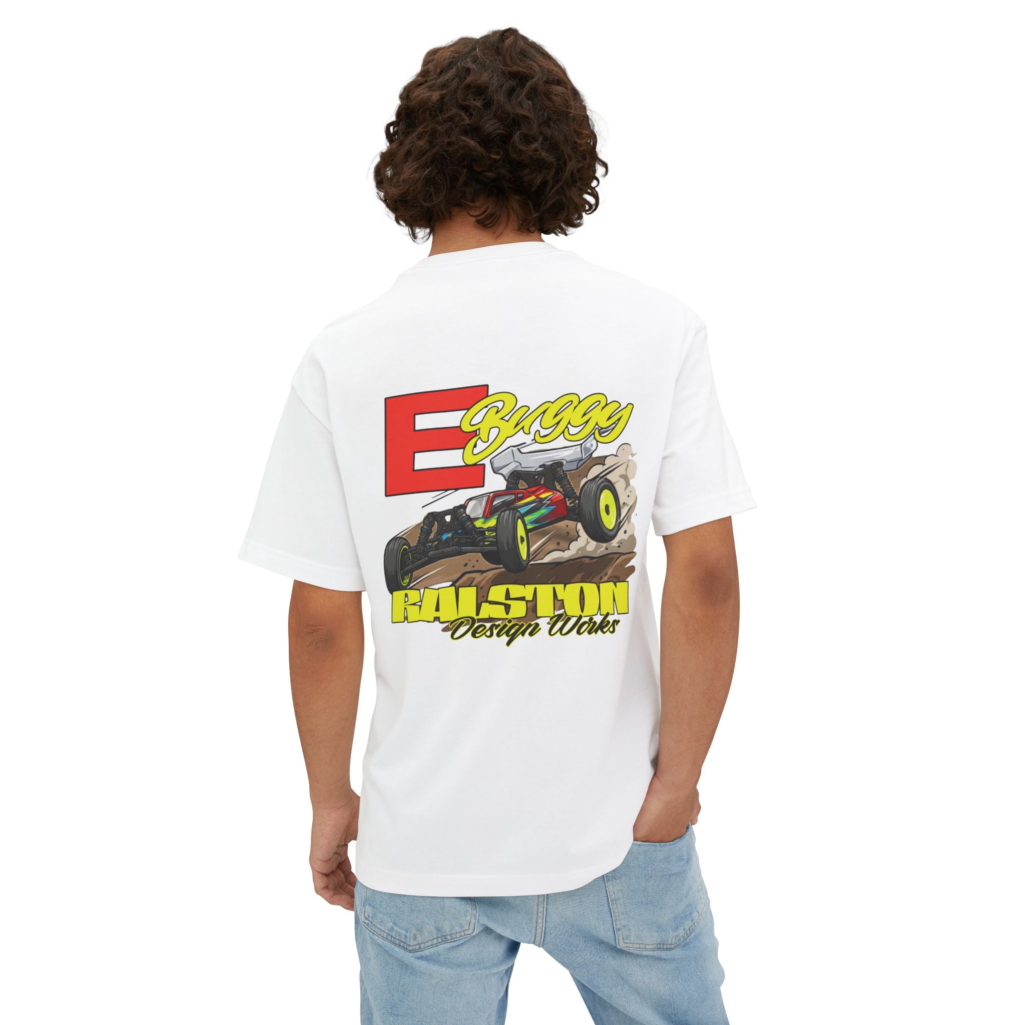 RC Racing Car Graphic Tee — "E Buggy" Oversized Boxy T‑Shirt