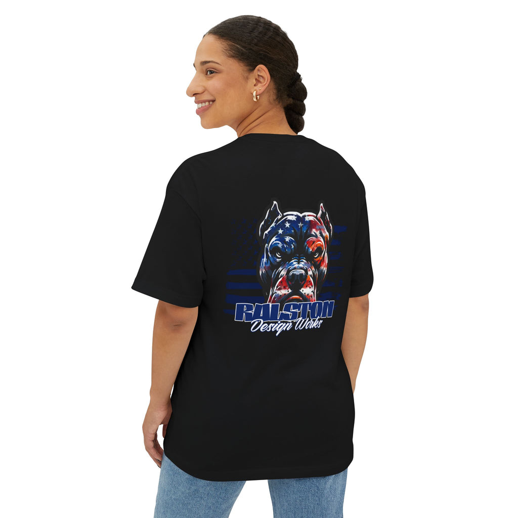Ralston Design Works Graphic Tee — "Pitbull Patriot" Oversized Boxy T‑Shirt
