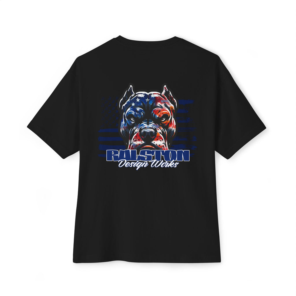 Ralston Design Works Graphic Tee — "Pitbull Patriot" Oversized Boxy T‑Shirt
