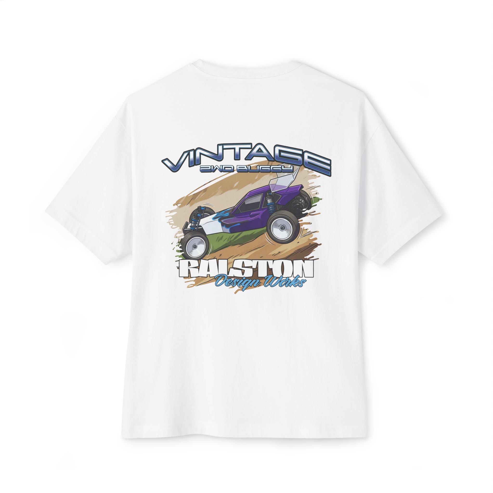 RC Racing Car Graphic Tee — "Vintage 2WD Buggy" Oversized Boxy T‑Shirt