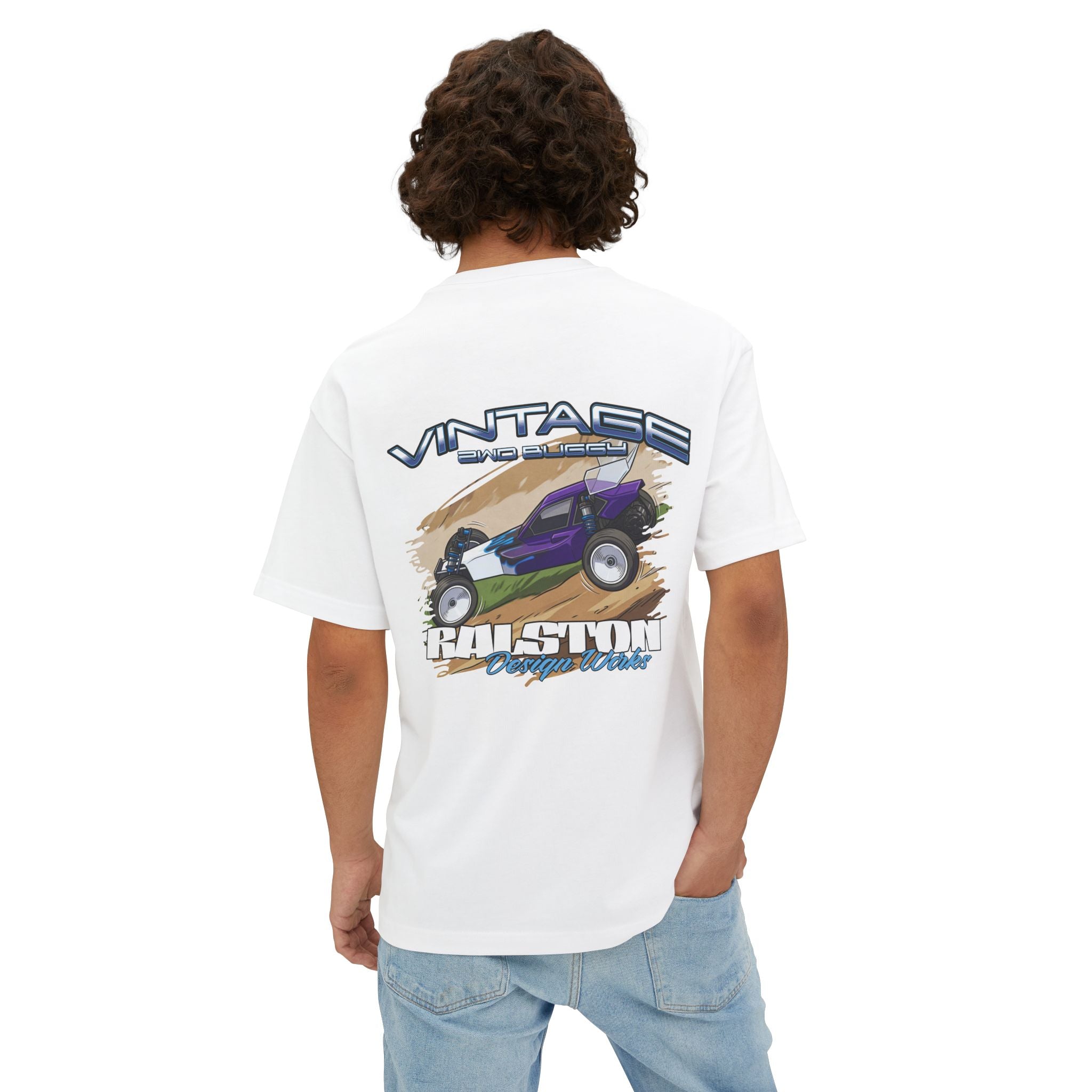 RC Racing Car Graphic Tee — "Vintage 2WD Buggy" Oversized Boxy T‑Shirt